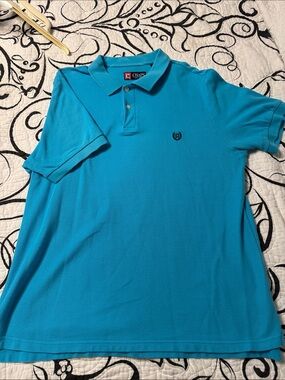Chaps Men’s Turquoise Blue Polo Shirt - Short Sleeve Collared
